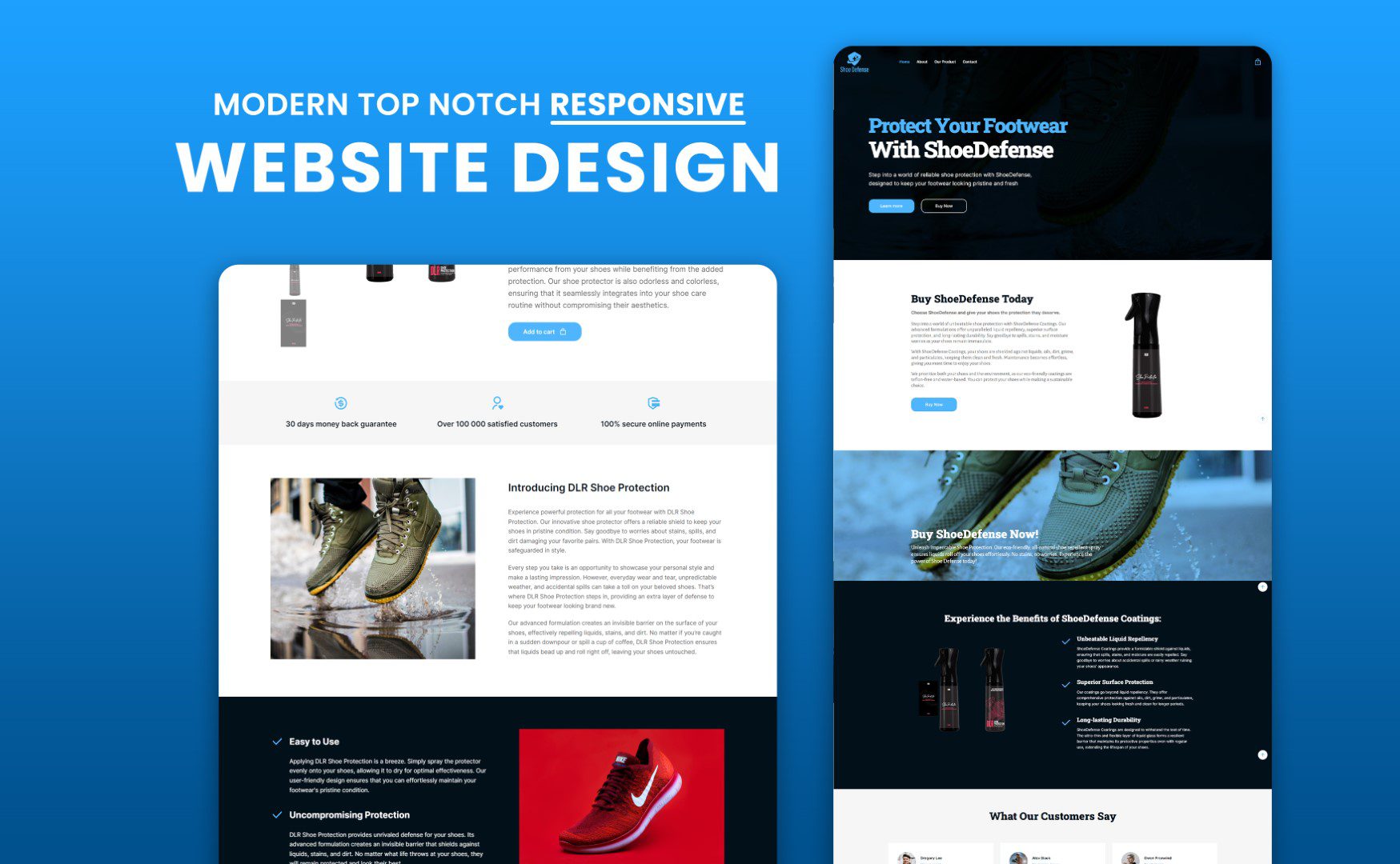 Webdesign with E-commerce for Shoe Protection 