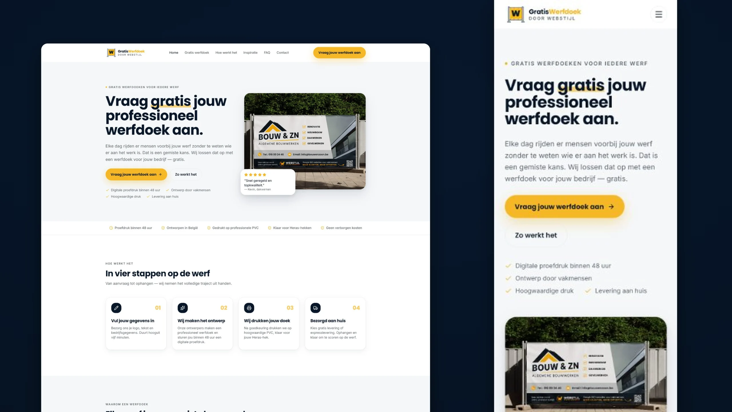GratisWerfdoek.be - Free construction site banners for professionals