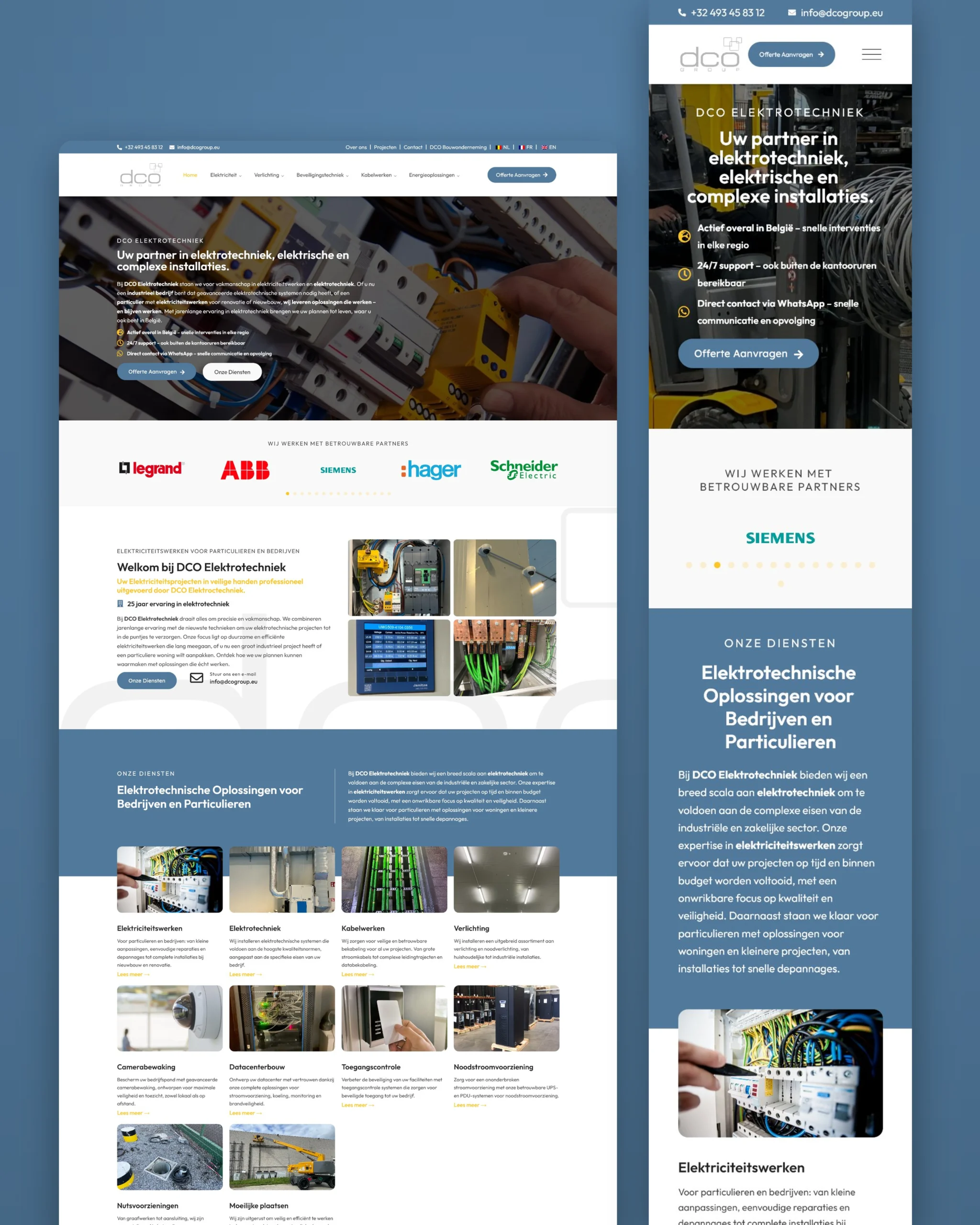 Website voor elektriciens elektricien