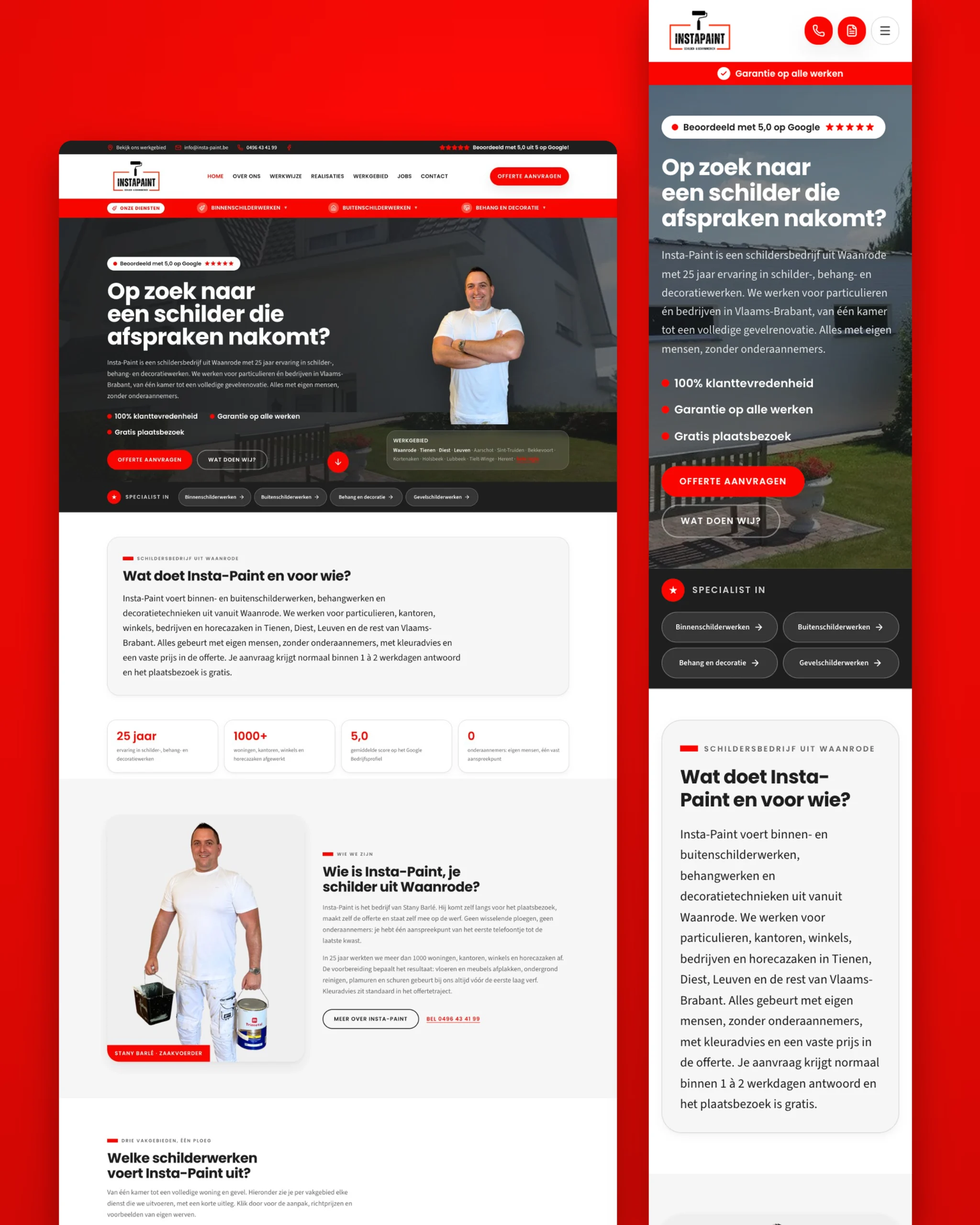 Google SEO Website voor Insta-Paint