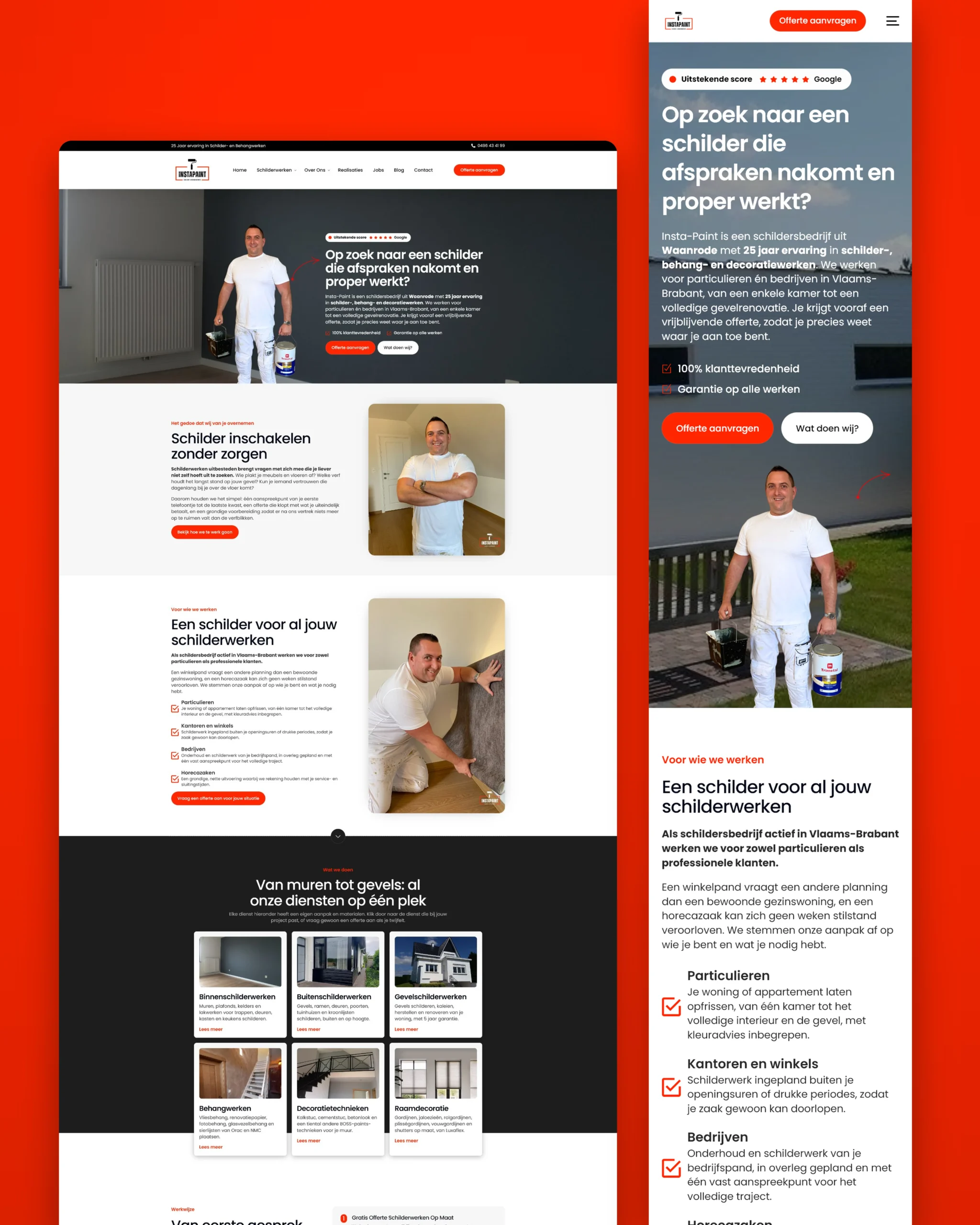 Google SEO Website gemaakt voor schilderwerker Insta-Paint