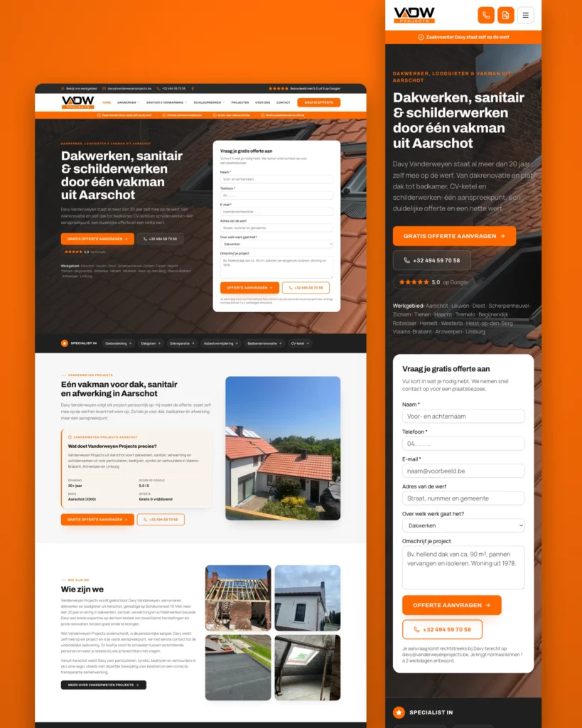 Integrations & Automations Integrations Google SEO Website laten maken voor vakman Vanderweyen Projects